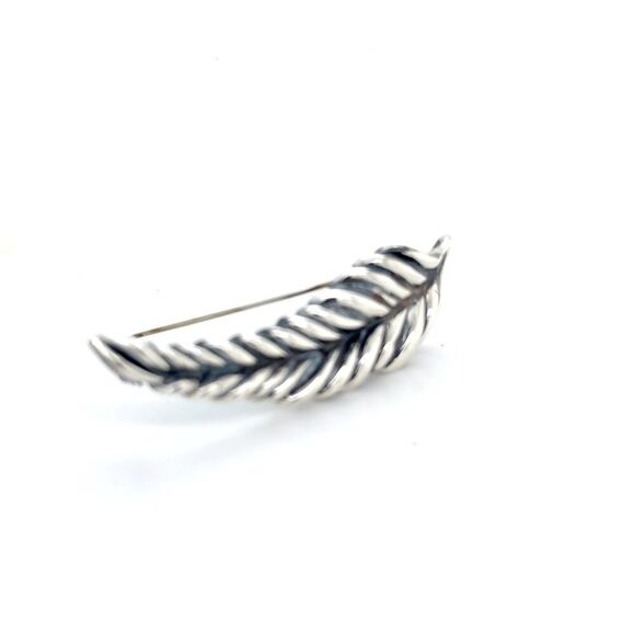 Tiffany & Co Feather Brooch Sterling Silver Estate TIF897 - Picture 5 of 7